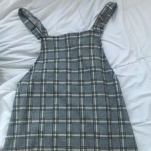 plaid overall dress